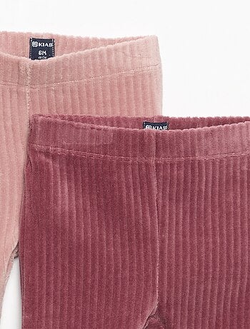 Set van 2 leggings van ribfluweel