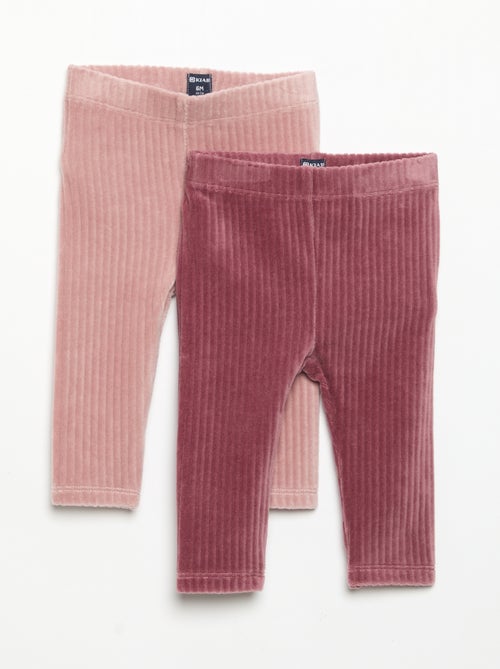 Set van 2 leggings van ribfluweel - Kiabi