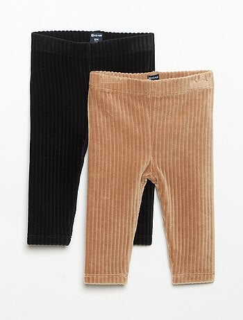 Set van 2 leggings van ribfluweel