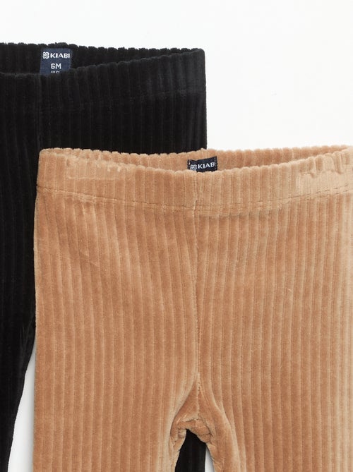 Set van 2 leggings van ribfluweel - Kiabi