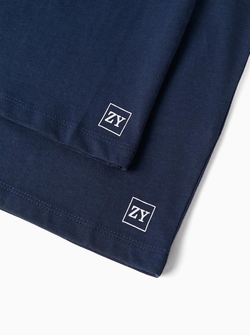 Set van 2 longsleeve t-shirts Donkerblauw - Kiabi