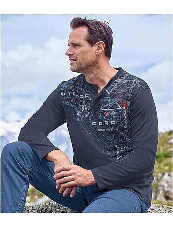 Set van 2 longsleeves met Henley kraag - ATLAS FOR MEN