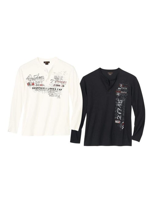 Set van 2 longsleeves met Henley-kraag Explorer - ATLAS FOR MEN - Kiabi Set van 2 longsleeves met Henley-kraag Explorer - ATLAS FOR MEN - Kiabi