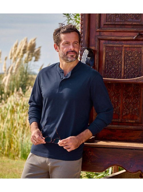 Set van 2 longsleeves met henley kraag outdoor - atlas for men - Kiabi Set van 2 longsleeves met henley kraag outdoor - atlas for men - Kiabi