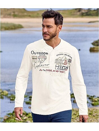 Set van 2 longsleeves met henley kraag outdoor - atlas for men