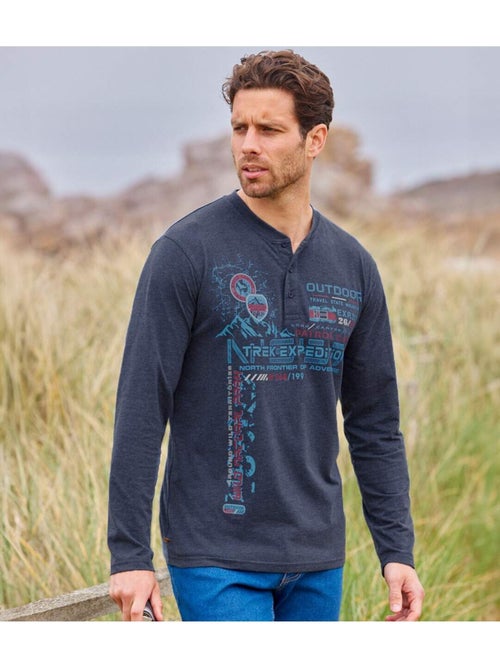 Set van 2 longsleeves met henleykraag - atlas for men - Kiabi Set van 2 longsleeves met henleykraag - atlas for men - Kiabi