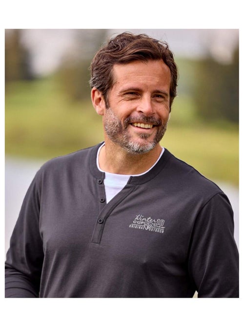 Set van 2 longsleeves met henleykraag - atlas for men - Kiabi Set van 2 longsleeves met henleykraag - atlas for men - Kiabi
