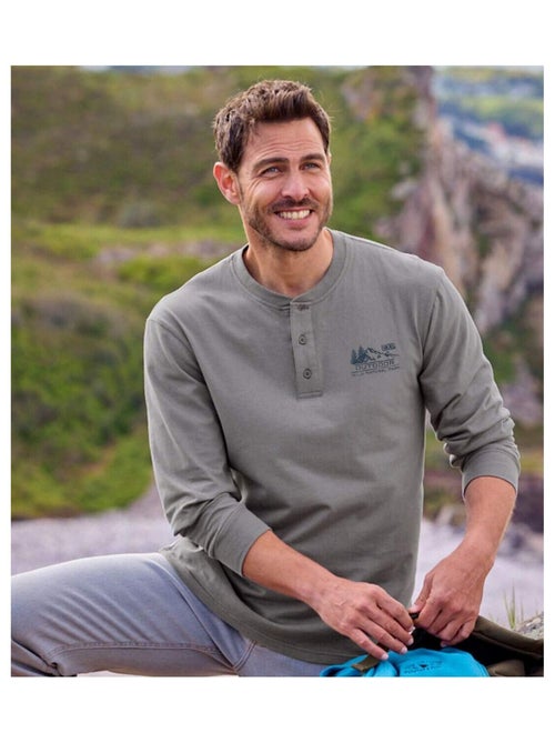 Set van 2 longsleeves met henleykraag - ATLAS FOR MEN - Kiabi Set van 2 longsleeves met henleykraag - ATLAS FOR MEN - Kiabi