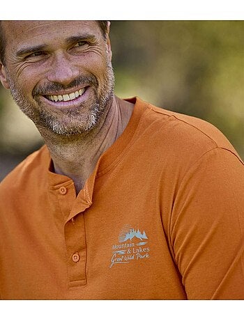 Set van 2 longsleeves met knopenhals indian summer - atlas for men