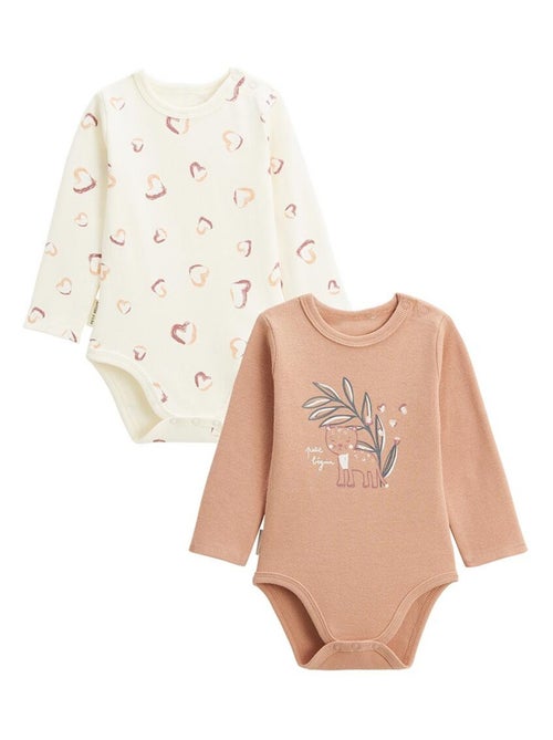 Set van 2 matcha babyrompertjes met lange mouwen - Kiabi