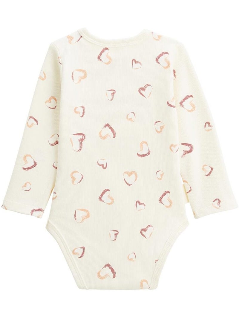 Set van 2 matcha babyrompertjes met lange mouwen Roze - Kiabi