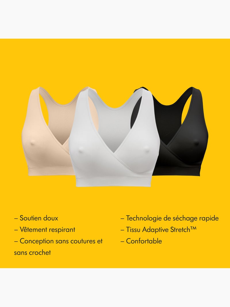 Set van 2 medela keep cool zwangerschaps- en borstvoedingsbeha's - nachtbeha, ademend en naadloos Wit - Kiabi