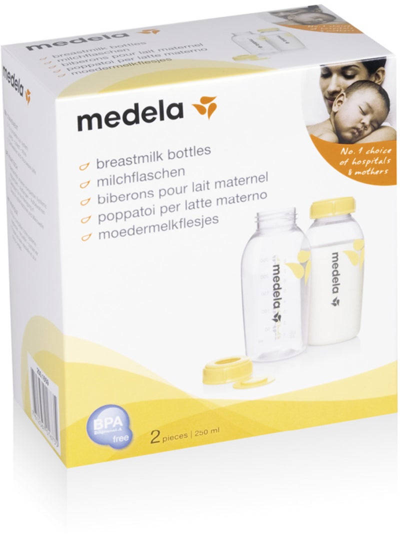 Set van 2 medela-melkopslagflesjes van 150 ml - bewaren van moedermelk Transparant - Kiabi