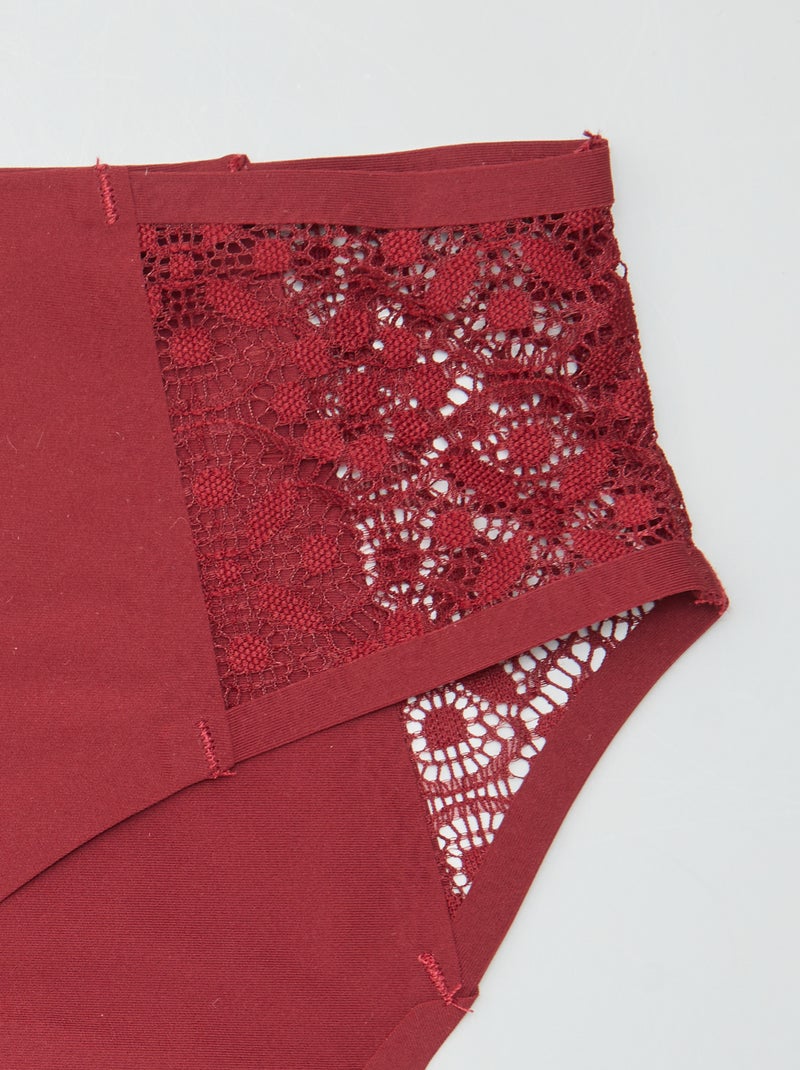 Set van 2 menstruatiebroekjes voor lichte menstruatie ROOD - Kiabi