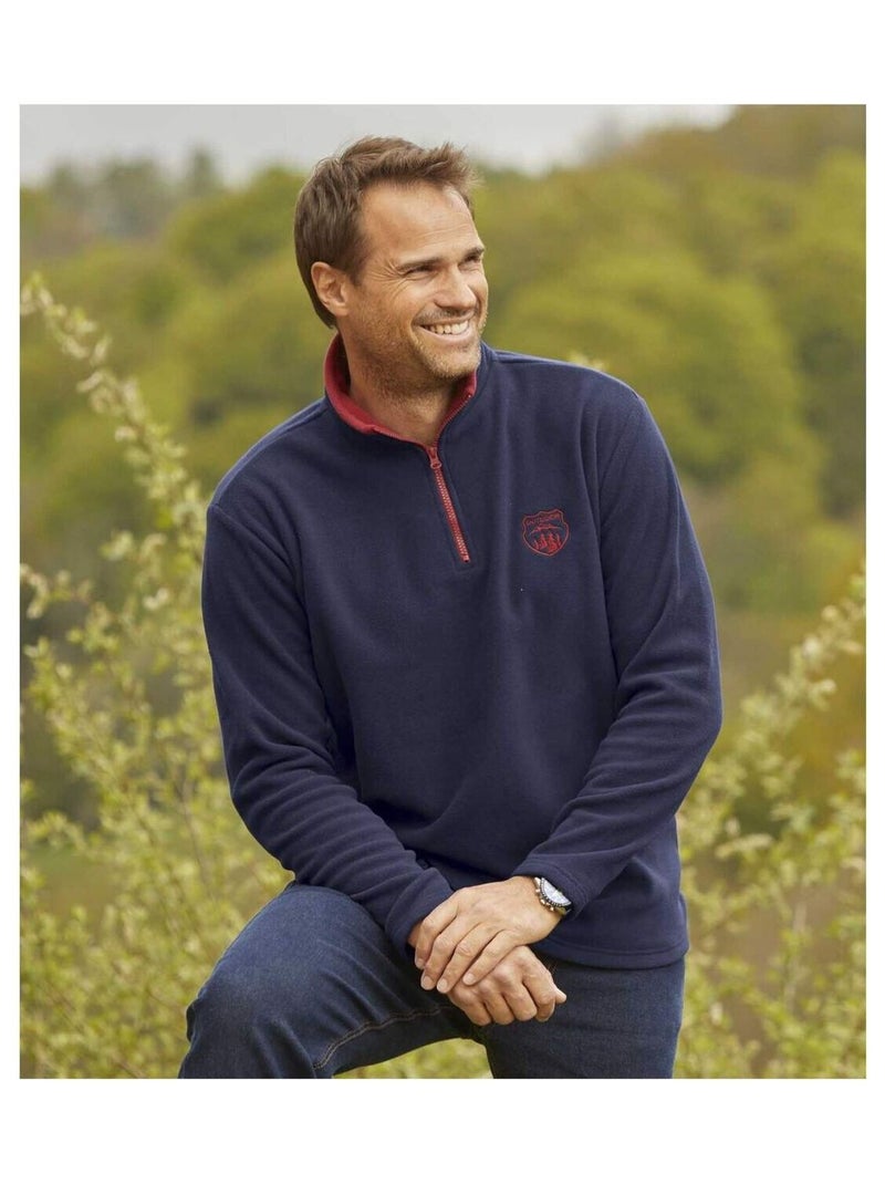 Set van 2 microfleece sweaters Mountain Passion - ATLAS FOR MEN Blauw Rood - Kiabi