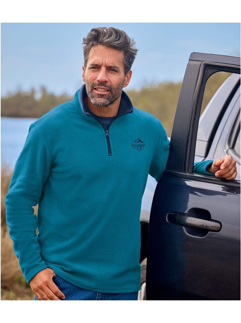 Set van 2 microfleece sweaters Outdoor - ATLAS FOR MEN Blauw Beige Blauw - Kiabi