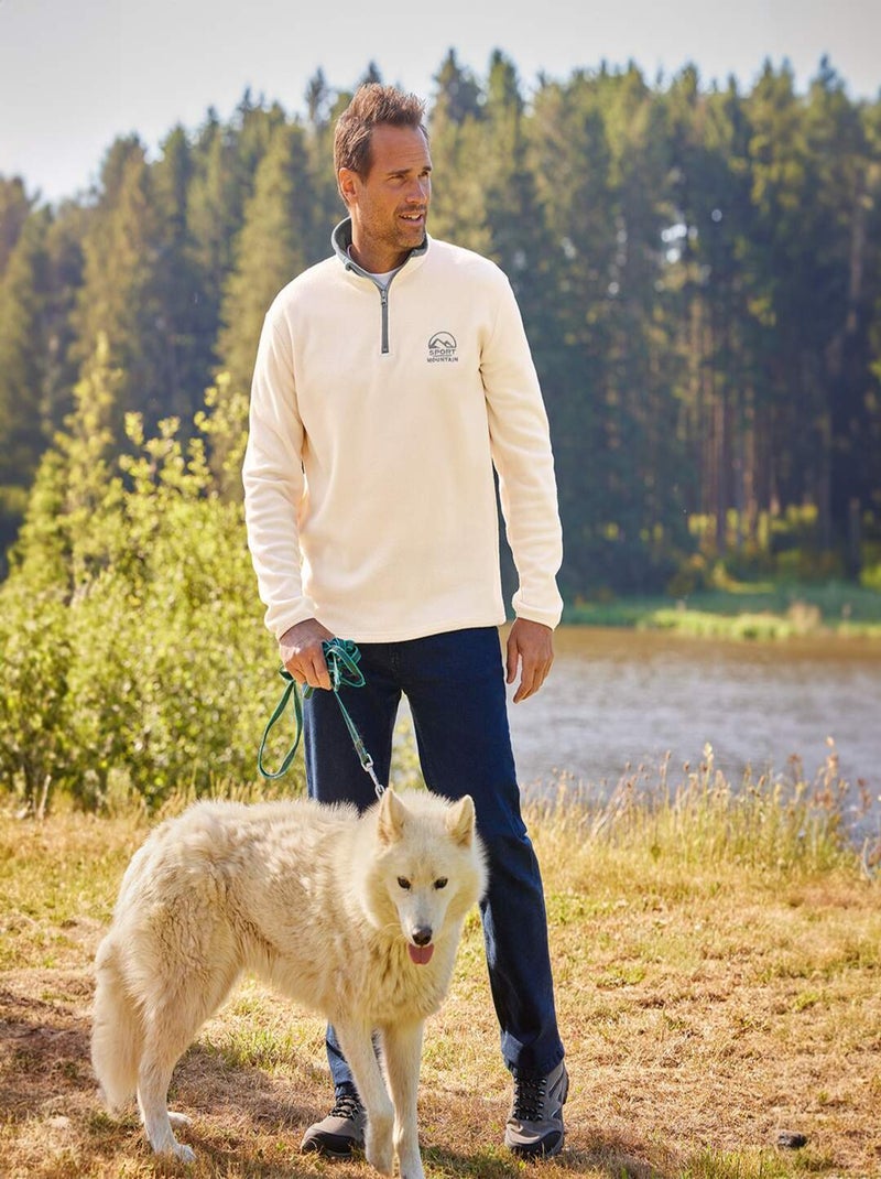 Set van 2 microfleece sweaters Sport Mountain - ATLAS FOR MEN Wit Violet - Kiabi