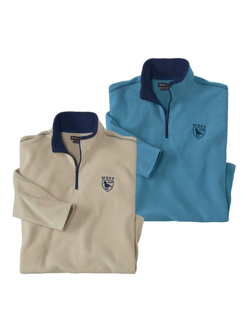 Set van 2 microfleece sweaters west corp - atlas for men - Kiabi Set van 2 microfleece sweaters west corp - atlas for men - Kiabi