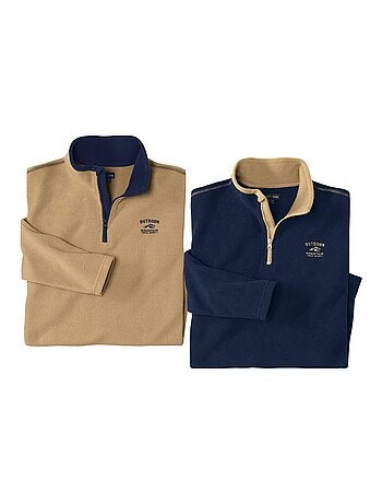 Set van 2 microfleece truien Outdoor - ATLAS FOR MEN