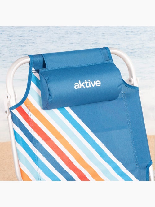 Set van 2 middelgrote, verstelbare strandstoelen 50x55x80 cm, meerkleurig, met opbergvakken - Kiabi Set van 2 middelgrote, verstelbare strandstoelen 50x55x80 cm, meerkleurig, met opbergvakken - Kiabi