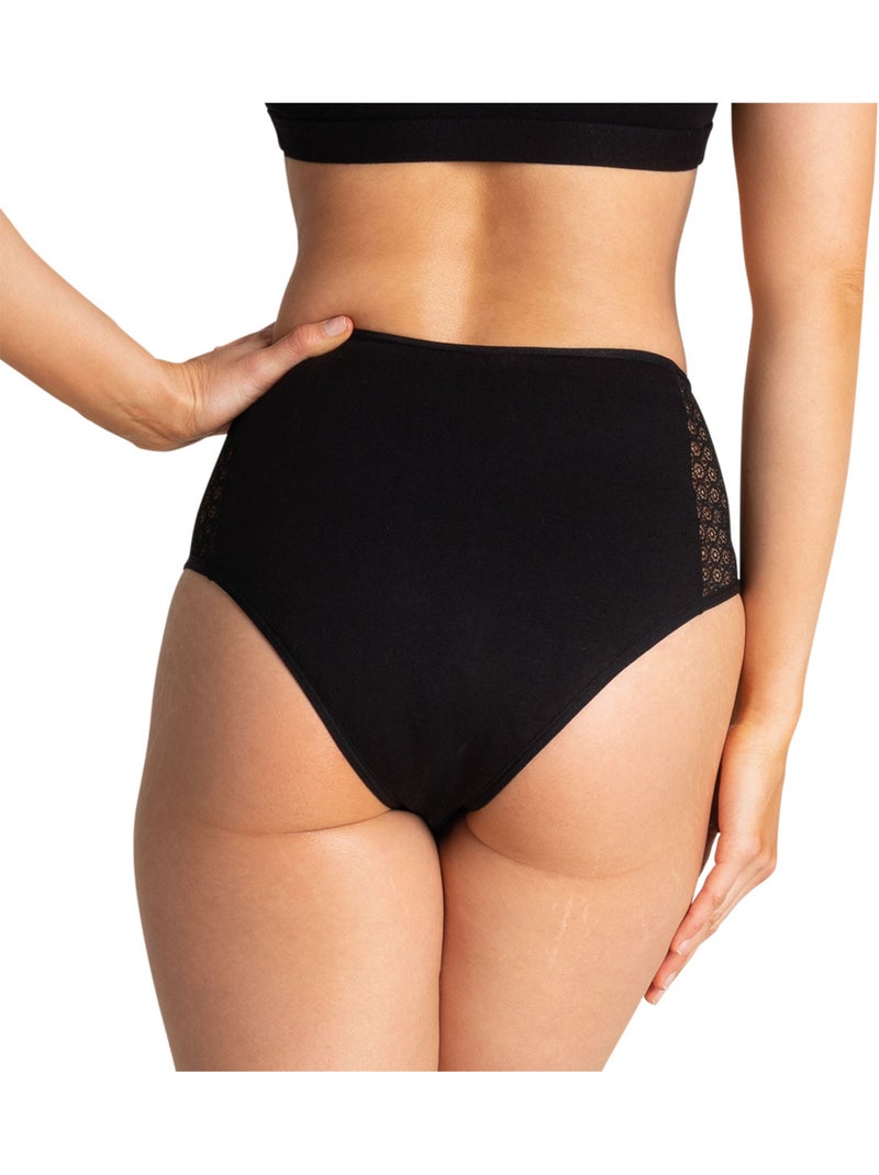 Set van 2 midi-slipjes bij urineverlies dames athena Zwart - Kiabi