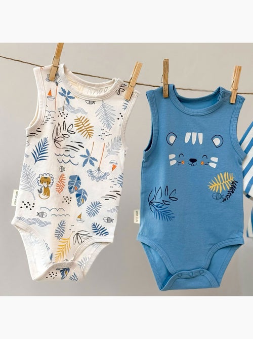 Set van 2 mouwloze babyrompertjes Biscarosse - Kiabi