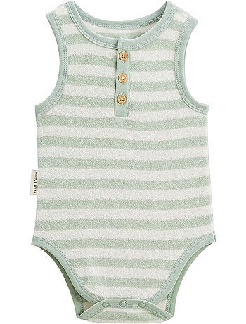 Set van 2 mouwloze babyrompertjes van cayo coco badstof.