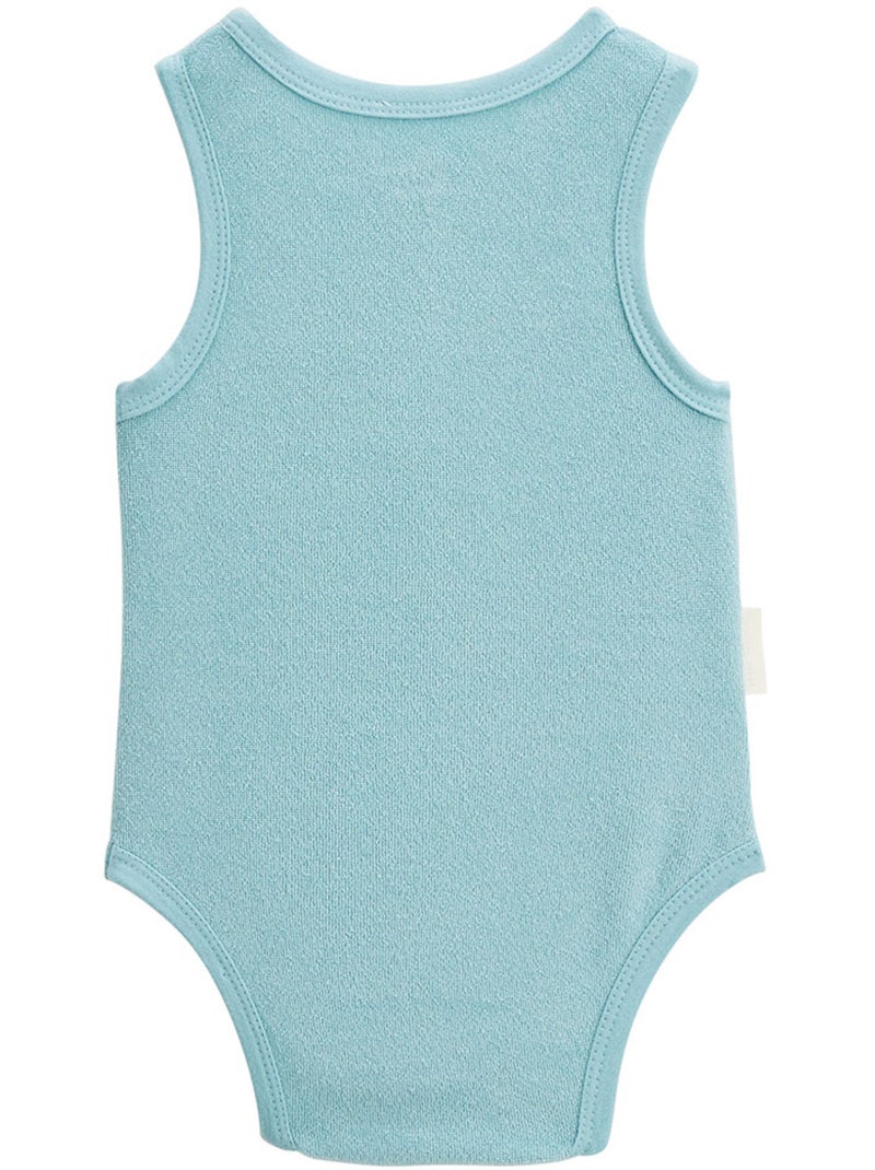 Set van 2 mouwloze babyrompertjes van cayo coco badstof. Blauw - Kiabi