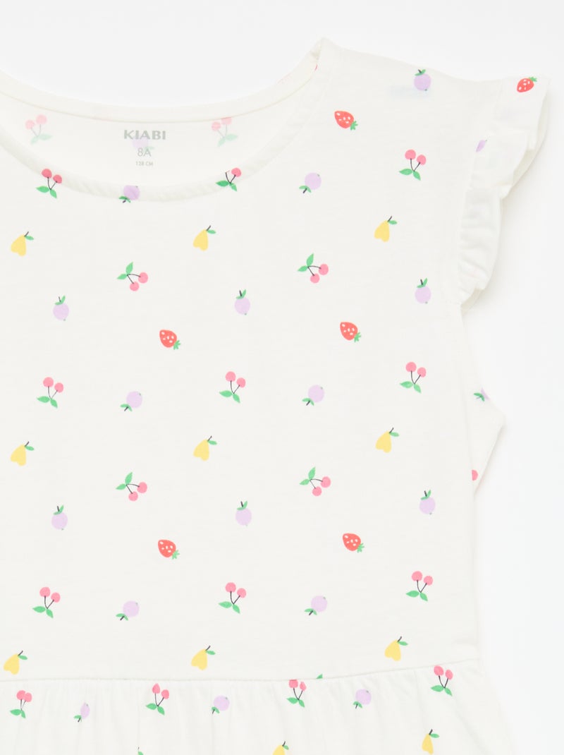 Set van 2 mouwloze jersey jurken met volants Geel - Kiabi