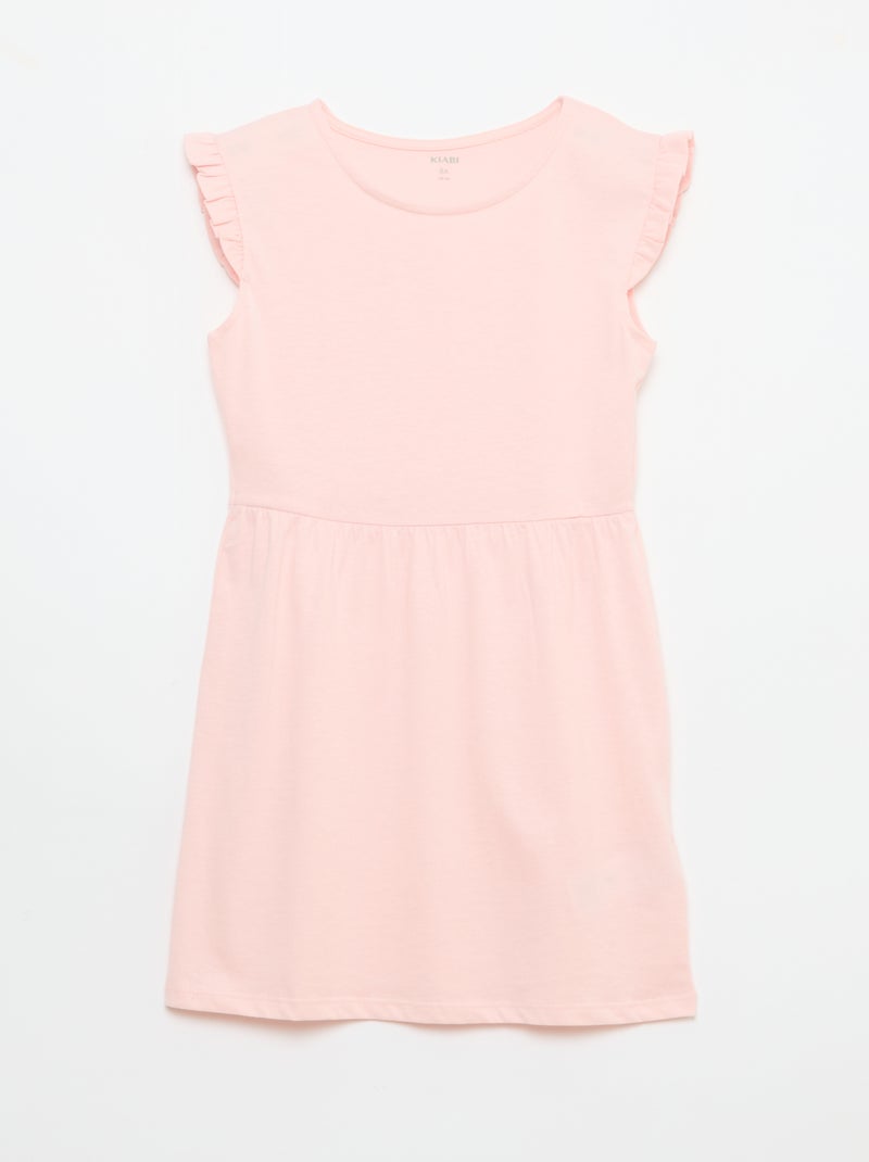 Set van 2 mouwloze jersey jurken met volants Rose - Kiabi