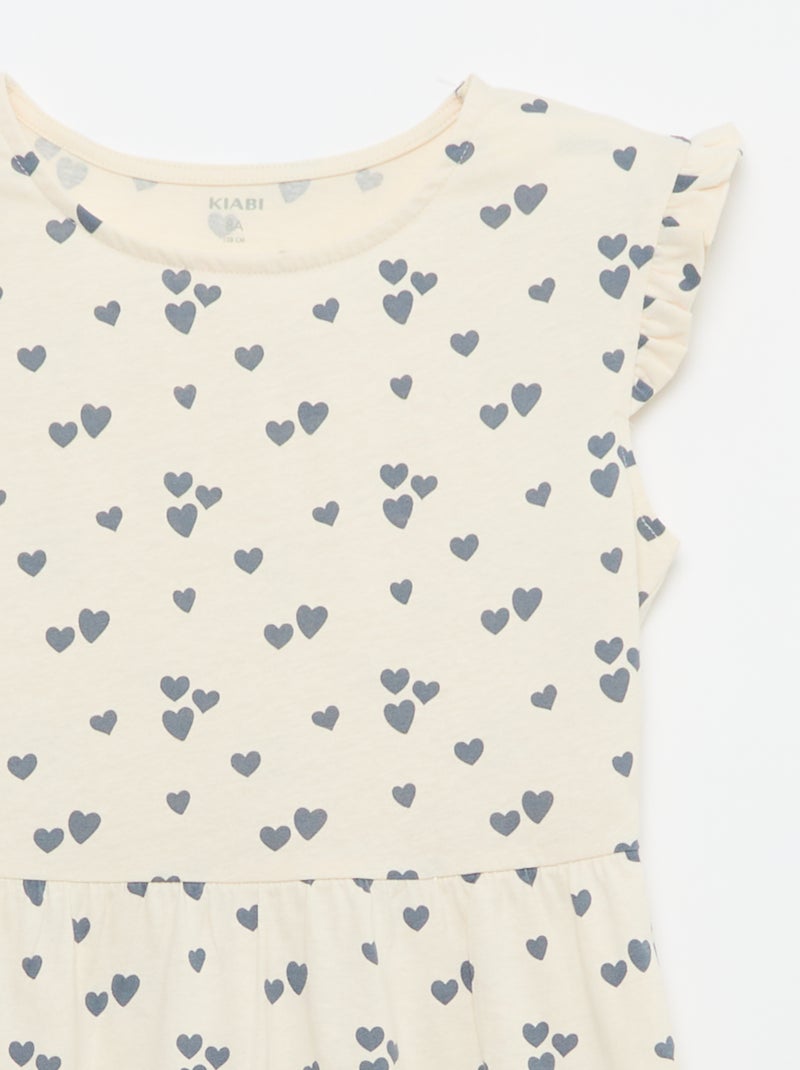 Set van 2 mouwloze jersey jurken met volants Zwart - Kiabi