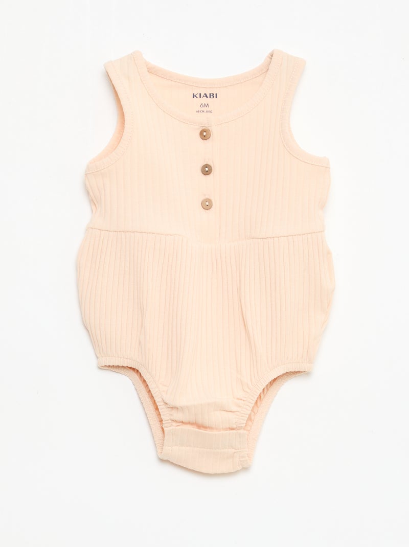 Set van 2 mouwloze rompers Biege - Kiabi