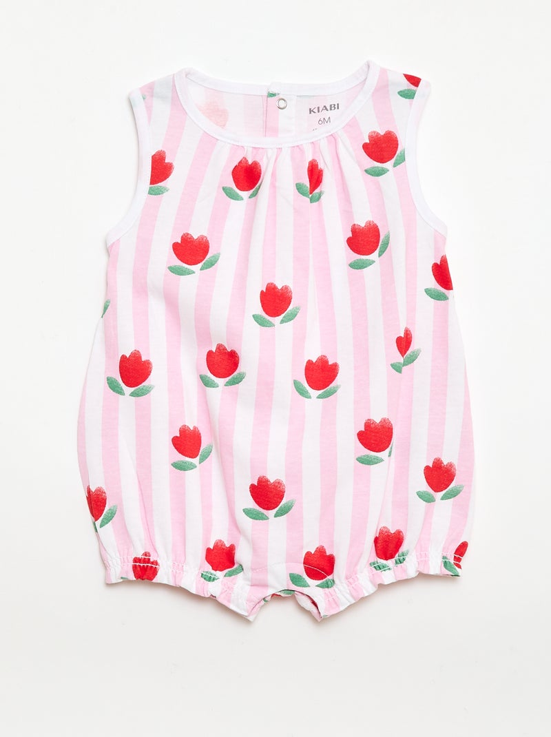 Set van 2 mouwloze rompertjes Rose - Kiabi