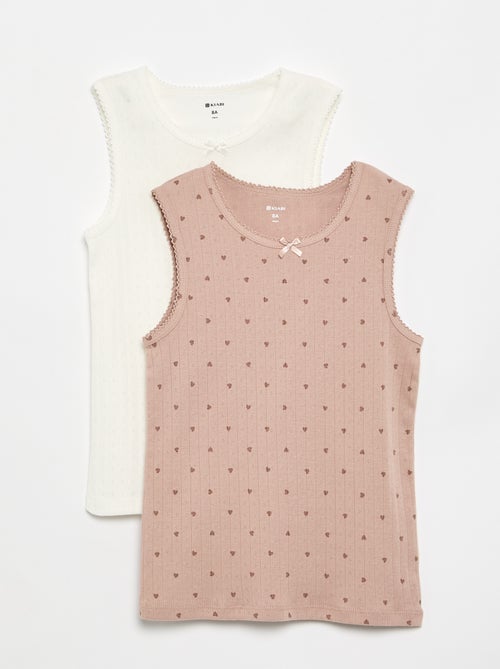 Set van 2 mouwloze shirts van pointelletricot - Kiabi Set van 2 mouwloze shirts van pointelletricot - Kiabi
