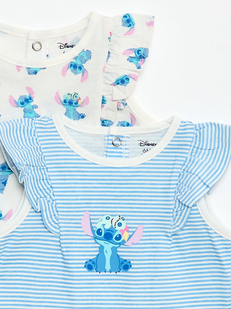 Set van 2 mouwloze 'Stitch' 'Disney' rompertjes Blauw - Kiabi