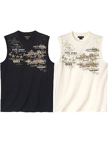 Set van 2 mouwloze t-shirts saharian road - atlas for men