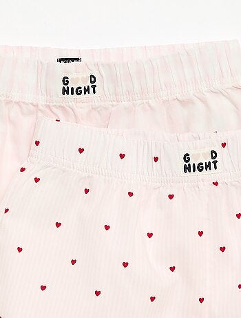 Set van 2 nachtshorts van katoenpopeline