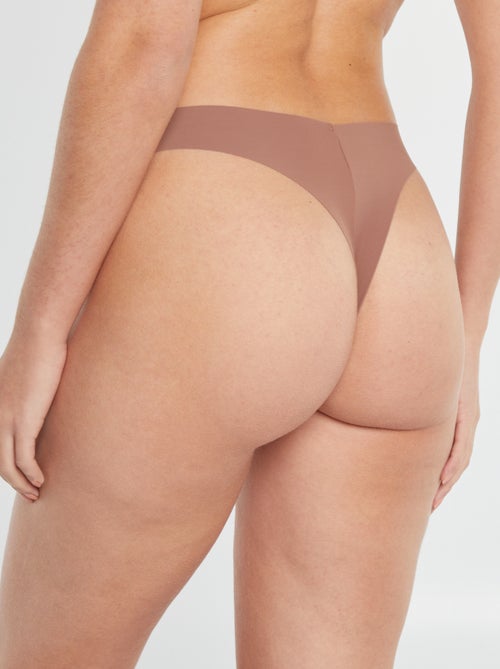 Set van 2 onzichtbare tangaslips in microvezel - Kiabi