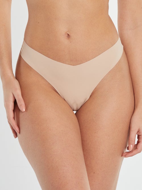 Set van 2 onzichtbare tangaslips in microvezel - Kiabi