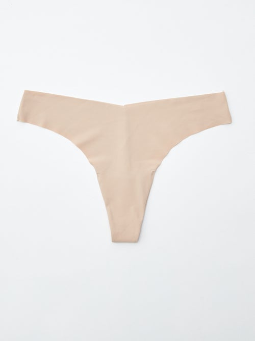 Set van 2 onzichtbare tangaslips in microvezel - Kiabi