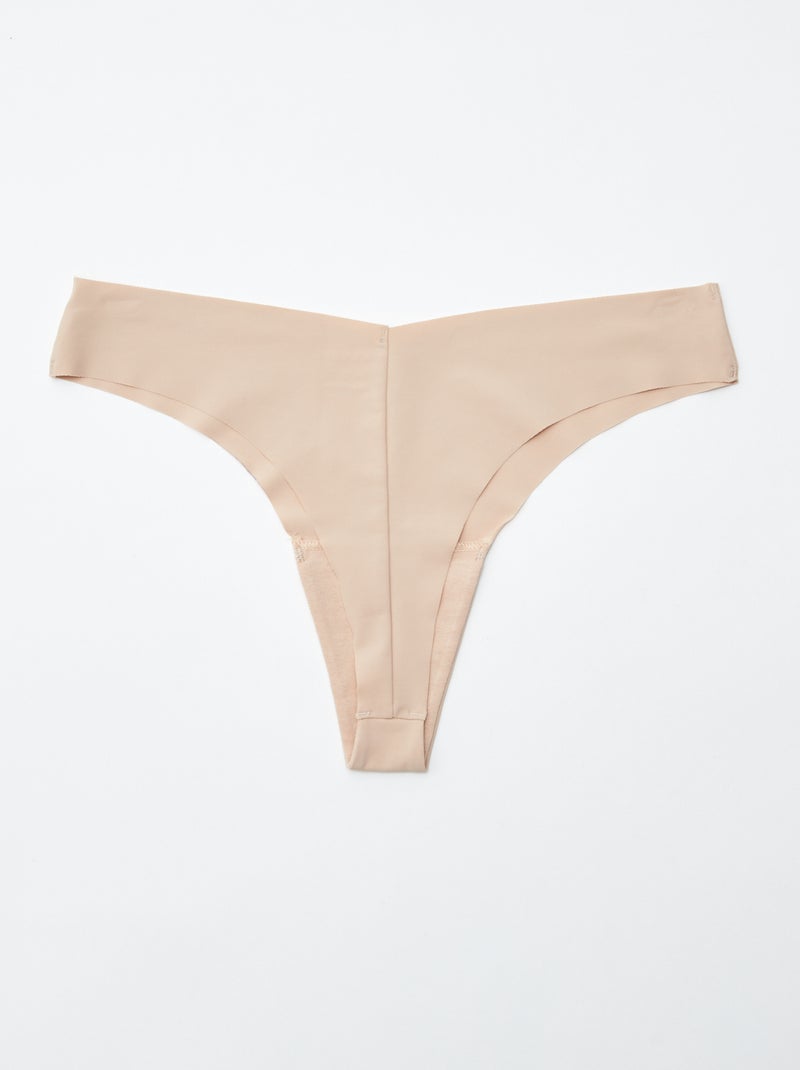 Set van 2 onzichtbare tangaslips in microvezel ROSE - Kiabi