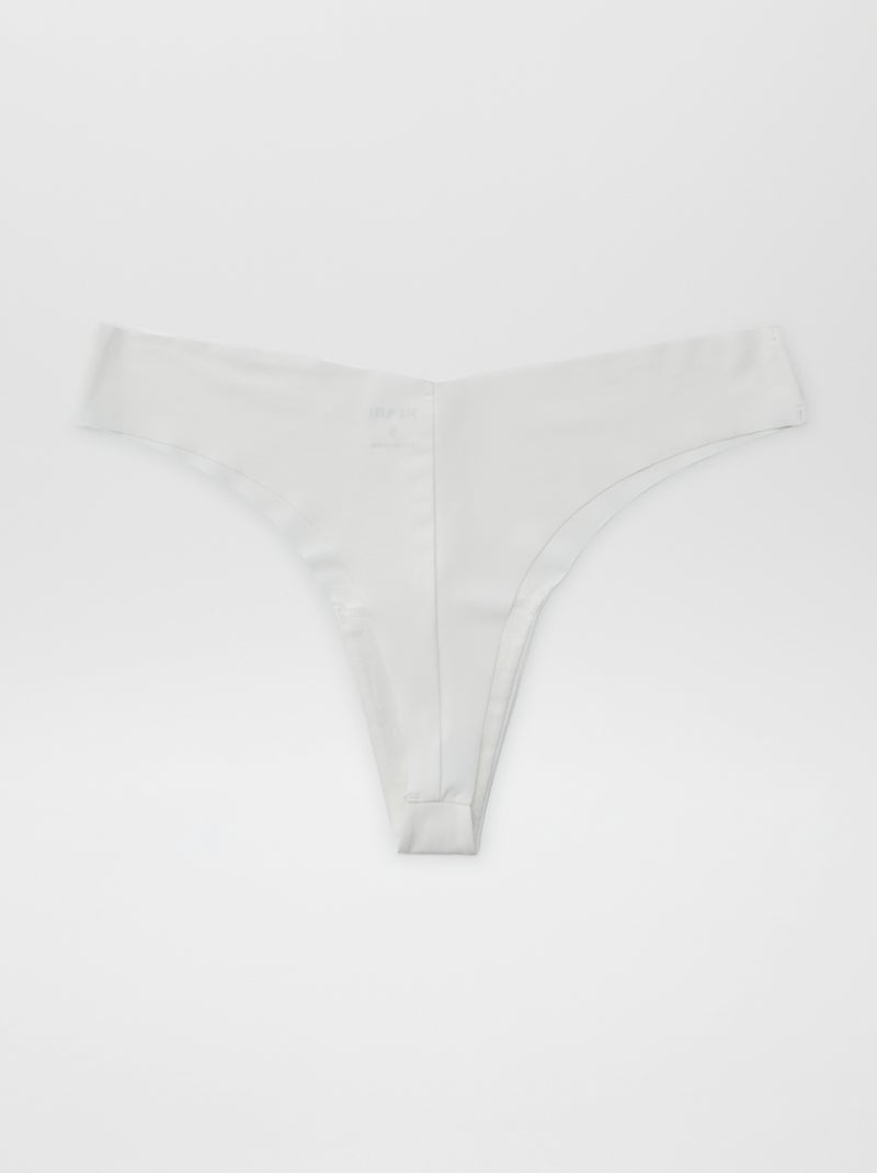 Set van 2 onzichtbare tangaslips in microvezel WIT - Kiabi