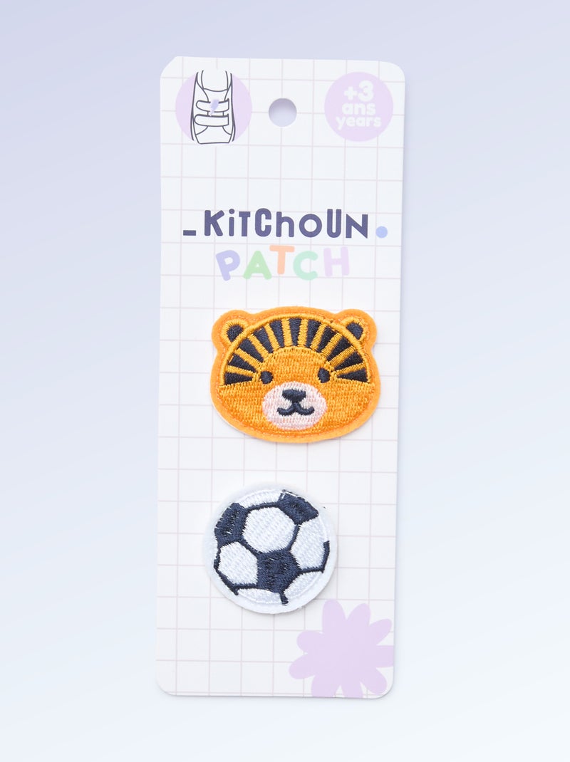 Set van 2 opzetpatches om je 'Kitchoun' sneakers te personaliseren Geel - Kiabi