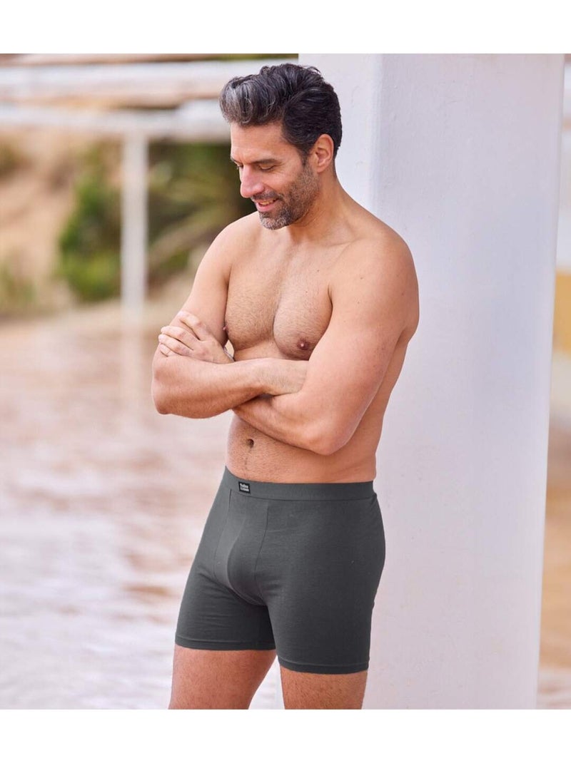 Set van 2 originele stretch-boxershorts - ATLAS FOR MEN Antracietblauw - Kiabi