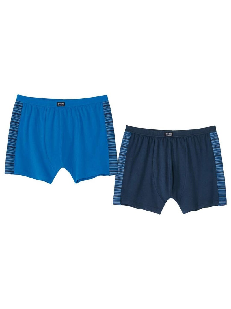 Set van 2 originele stretchboxershorts - ATLAS FOR MEN Blauw Blauw - Kiabi
