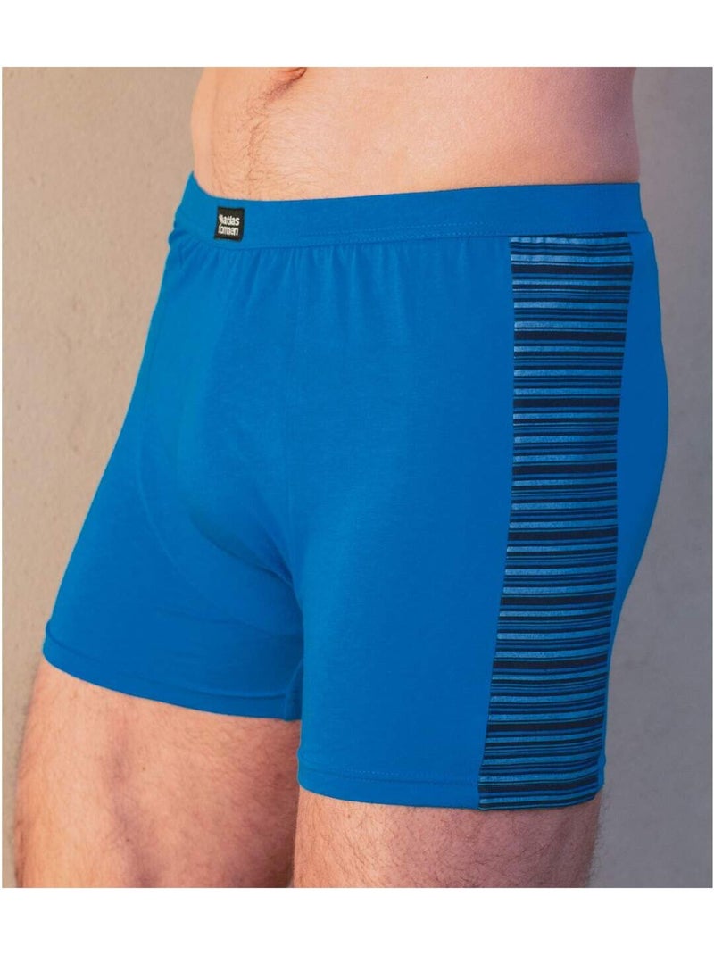 Set van 2 originele stretchboxershorts - ATLAS FOR MEN Blauw Blauw - Kiabi