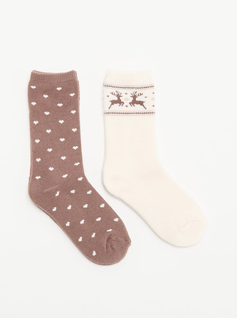 Set van 2 paar gevoerde sokken Rose - Kiabi