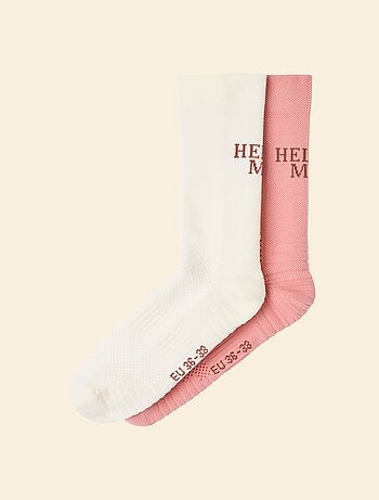 Ekstract - Set van 2 paar hoge compressiekousen effen