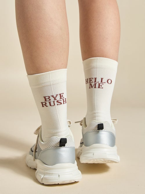 Set van 2 paar hoge compressiekousen (ekstract) effen - Kiabi