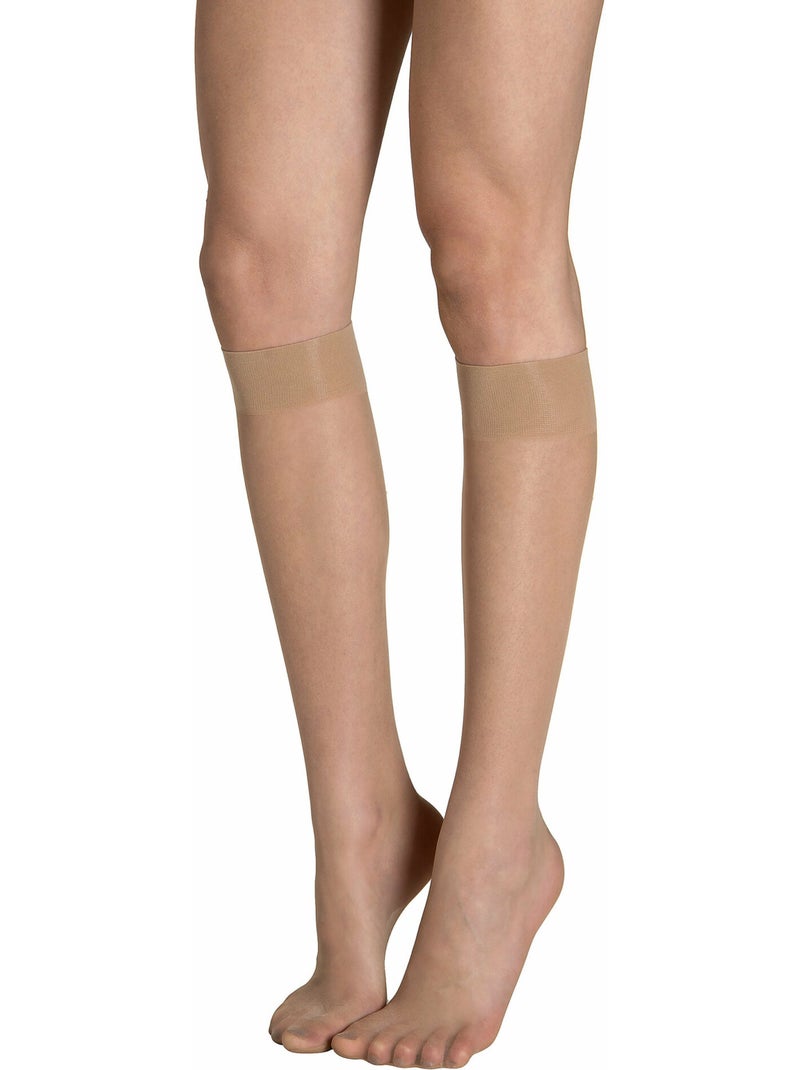 Set van 2 paar kniehoge sokken 15 den pretty Beige - Kiabi